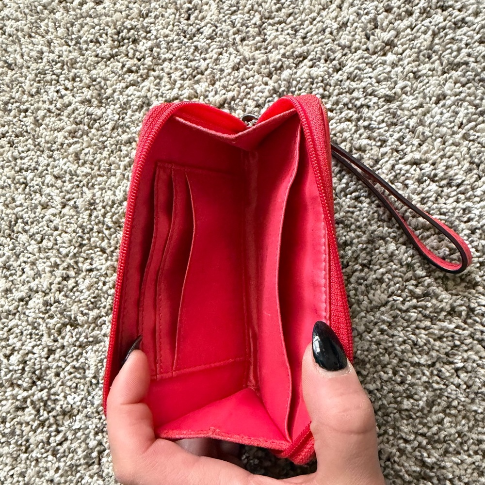 Coach Tan and Red Wristlet - Picture 6 of 6